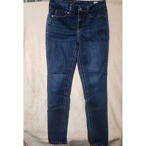 Seven Jeans Women's 12 Blue Ankle Skinny Frayed Hem Denim Mid Rise Five Pocket